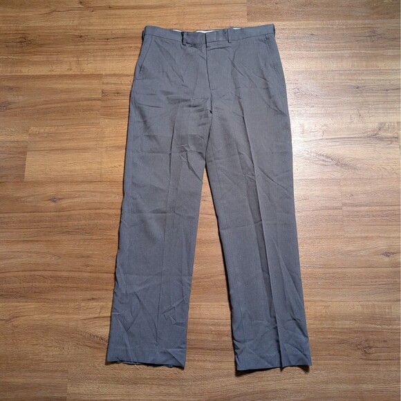 David Taylor Dress Pants Slacks Mens 36x32 Gray Straight Flexslax II - Picture 1 of 13